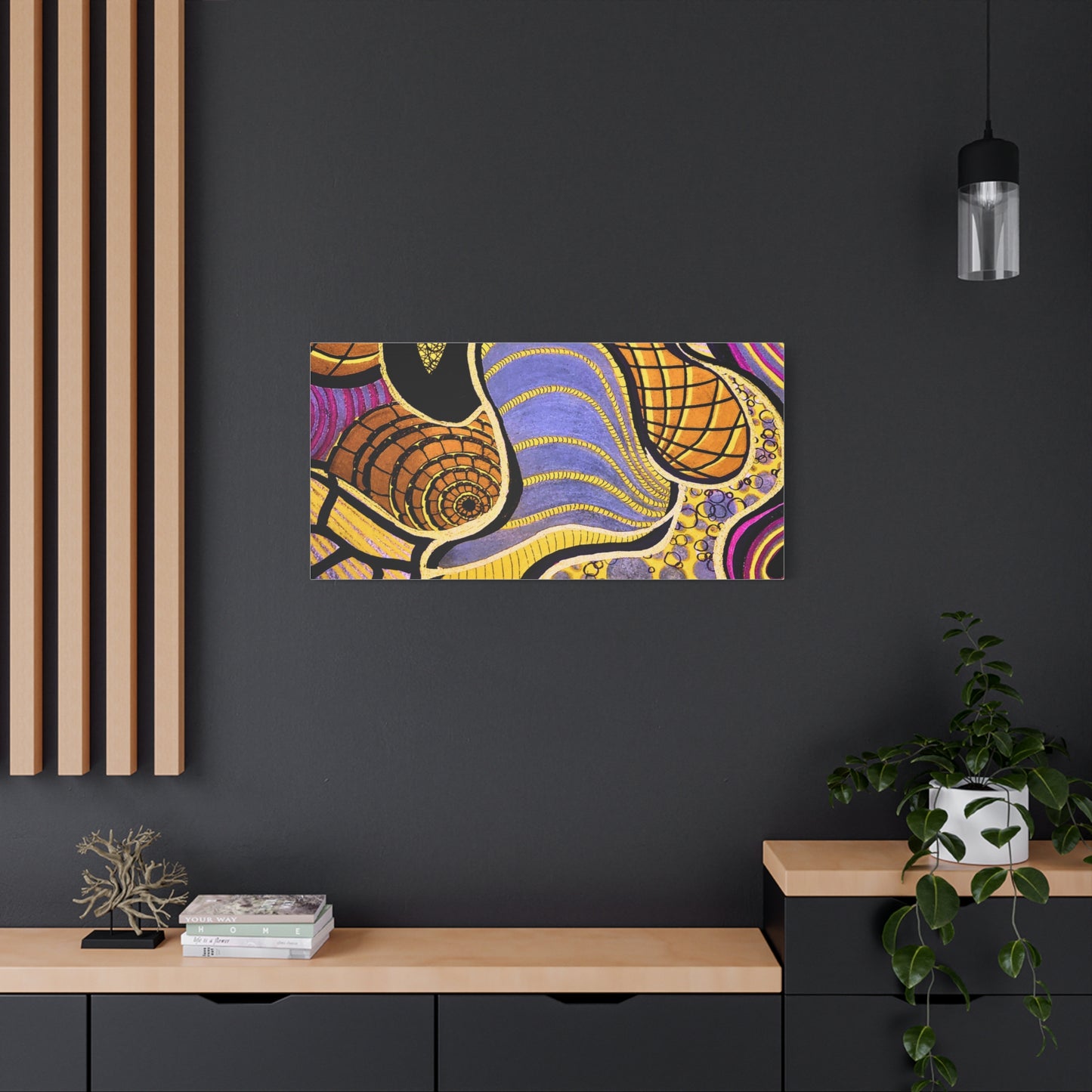 Abstract Gold & Purple Canvas Art