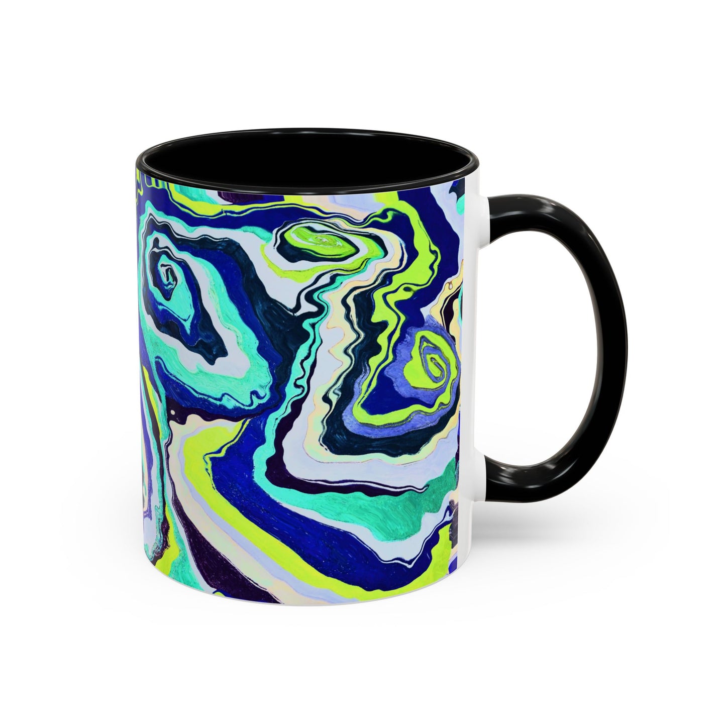 Abstract Blue Swirl Accent Coffee Mug