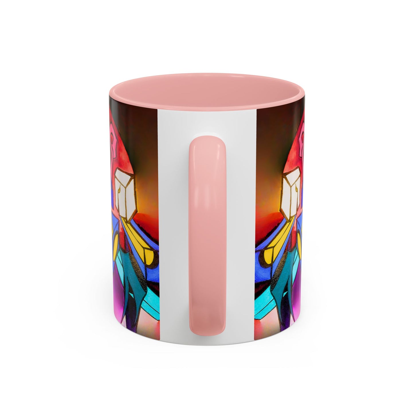 Abstract Neon Art Coffee Mug — Colorful Geometric Accent Mug