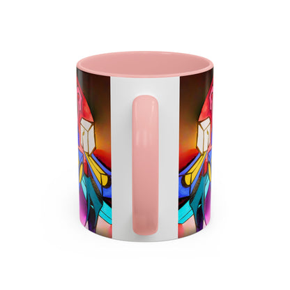 Abstract Neon Art Coffee Mug — Colorful Geometric Accent Mug