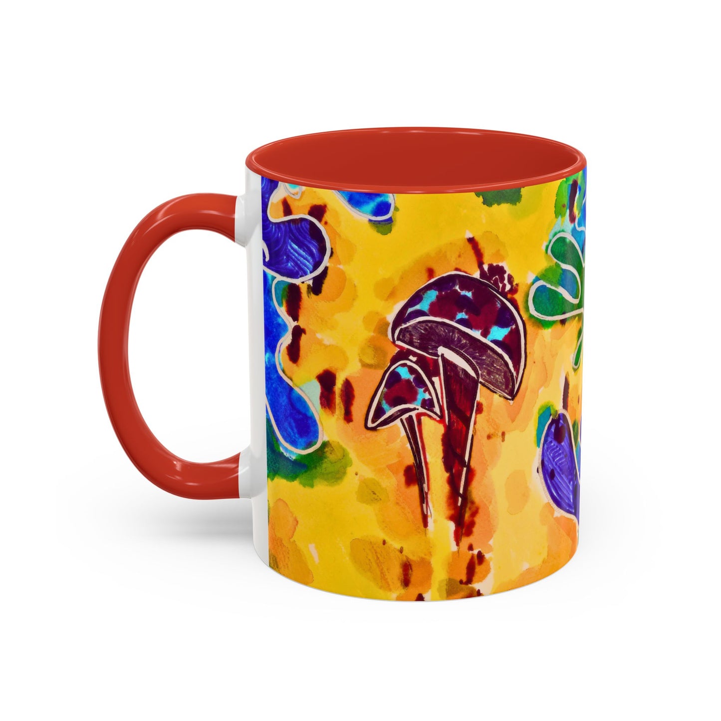 Mug - Colorful Psychedelic Mushroom Accent Coffee Mug (11/15oz)