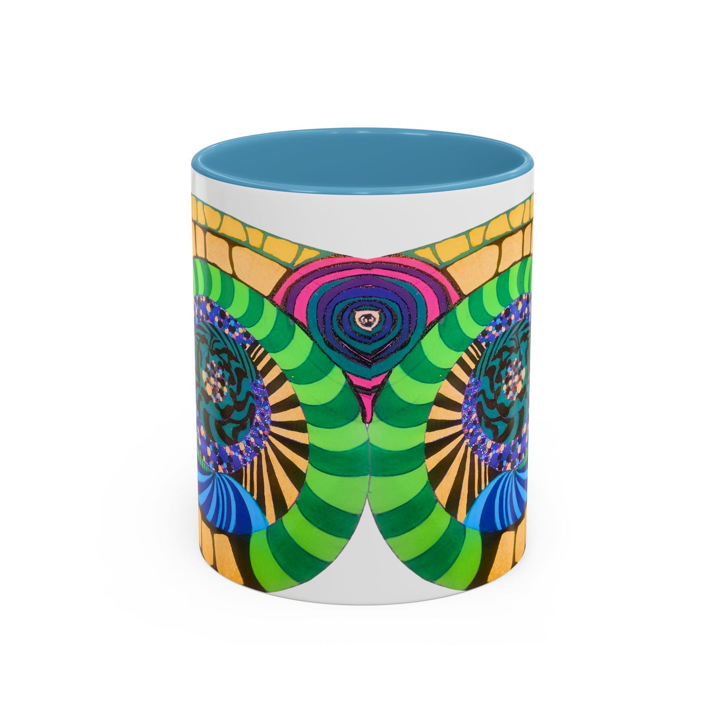Psychedelic Spiral Accent Coffee Mug – Colorful Abstract Art 11/15oz