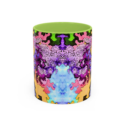 Psychedelic Abstract Accent Coffee Mug — Colorful Inkblot Art (11/15oz)