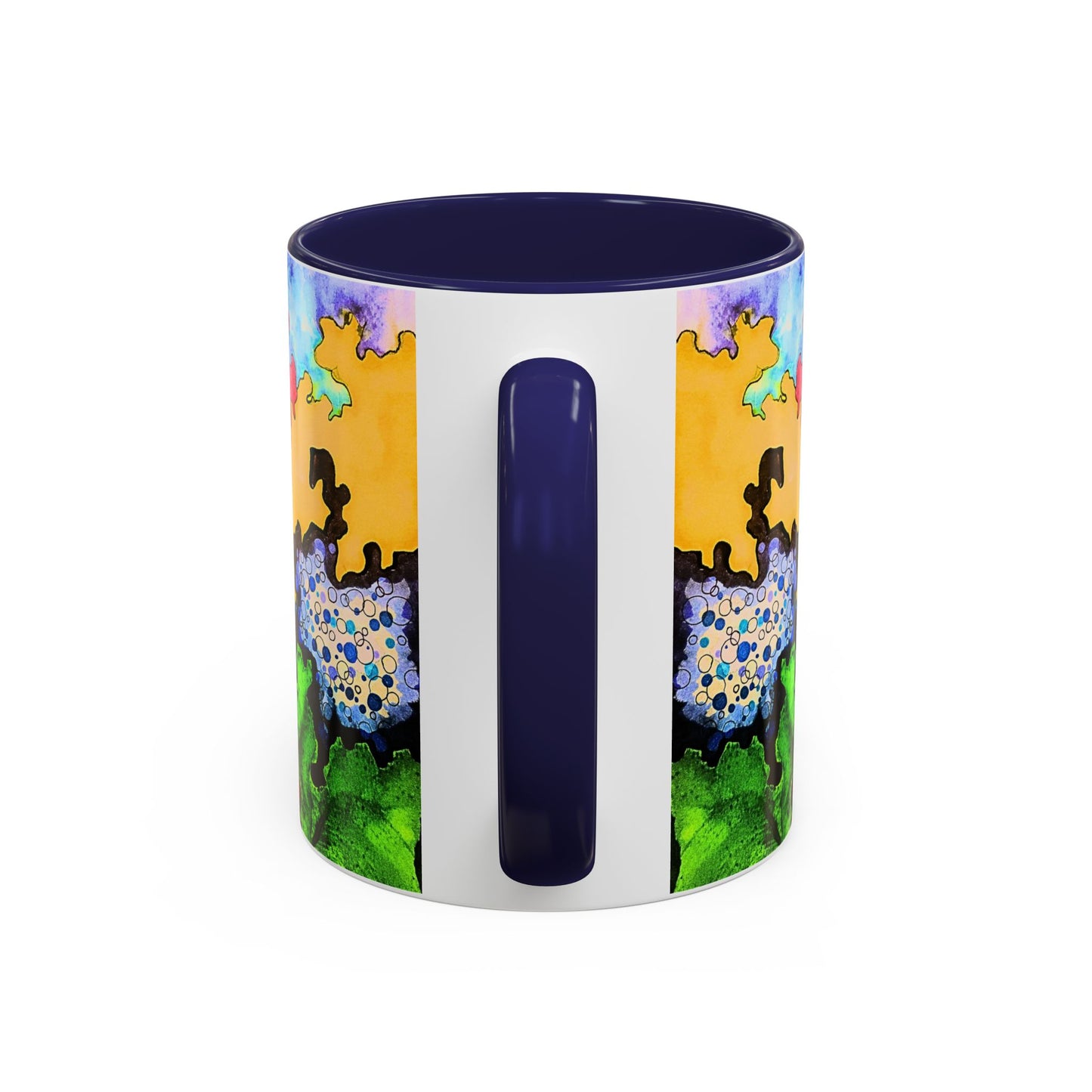 Abstract Colorful Art Coffee Mug — Vibrant Symmetry Accent Mug