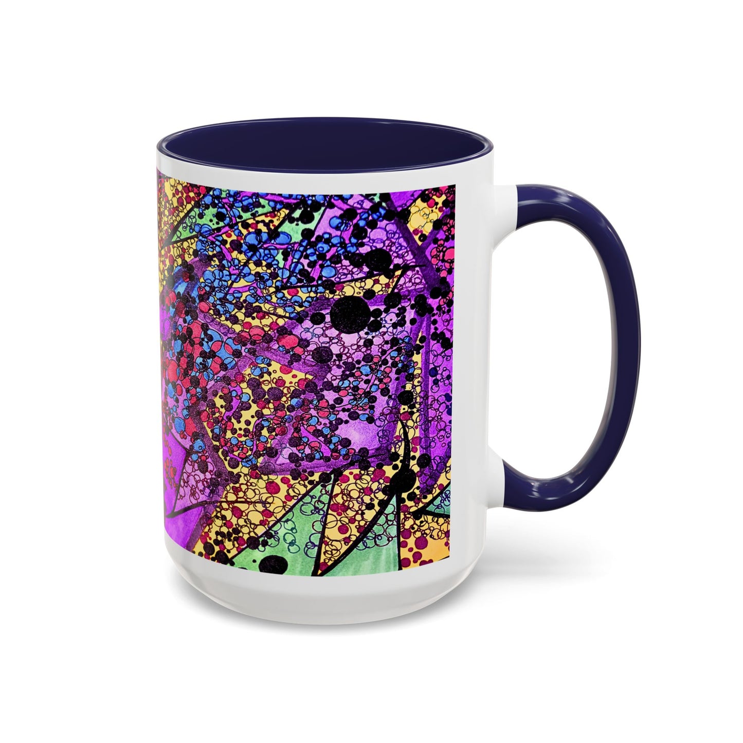 Vibrant Psychedelic Accent Coffee Mug – Colorful Abstract Art (11/15oz)