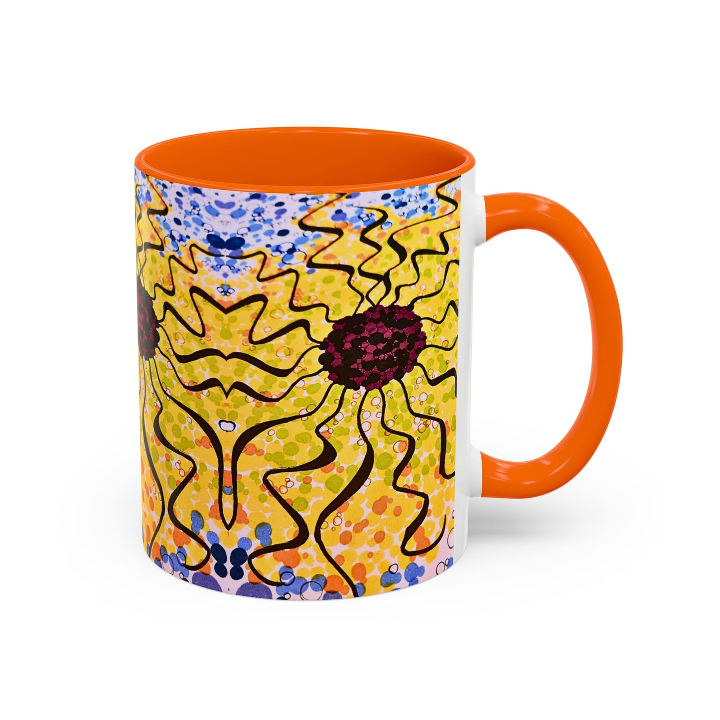 Sunburst Floral Accent Coffee Mug