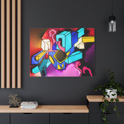 Abstract Neon Geometric Canvas Print