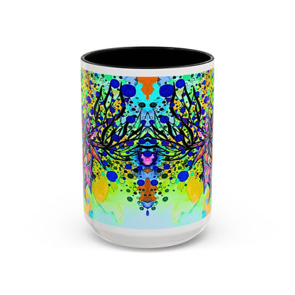 Artistic Floral Coffee Mug — Colorful Watercolor Mandala Accent Mug (11/15oz)
