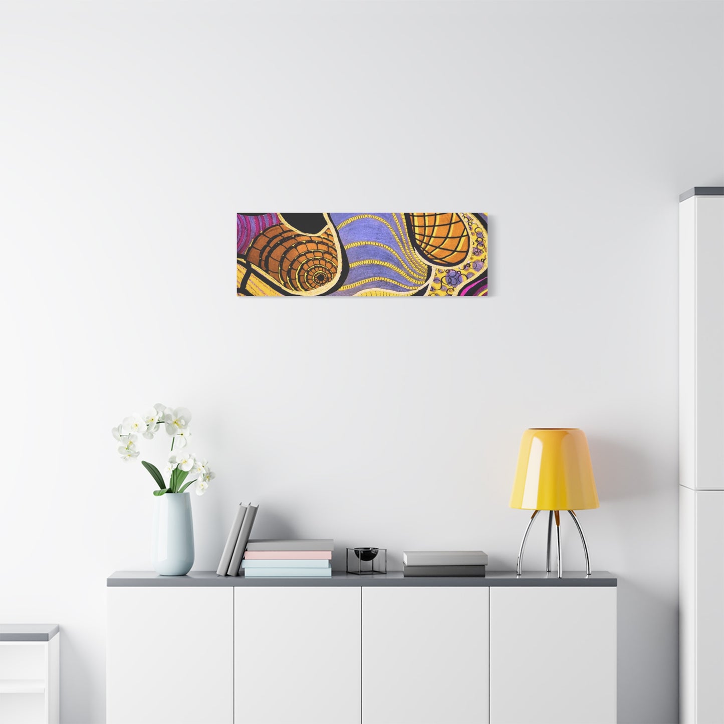 Abstract Gold & Purple Canvas Art