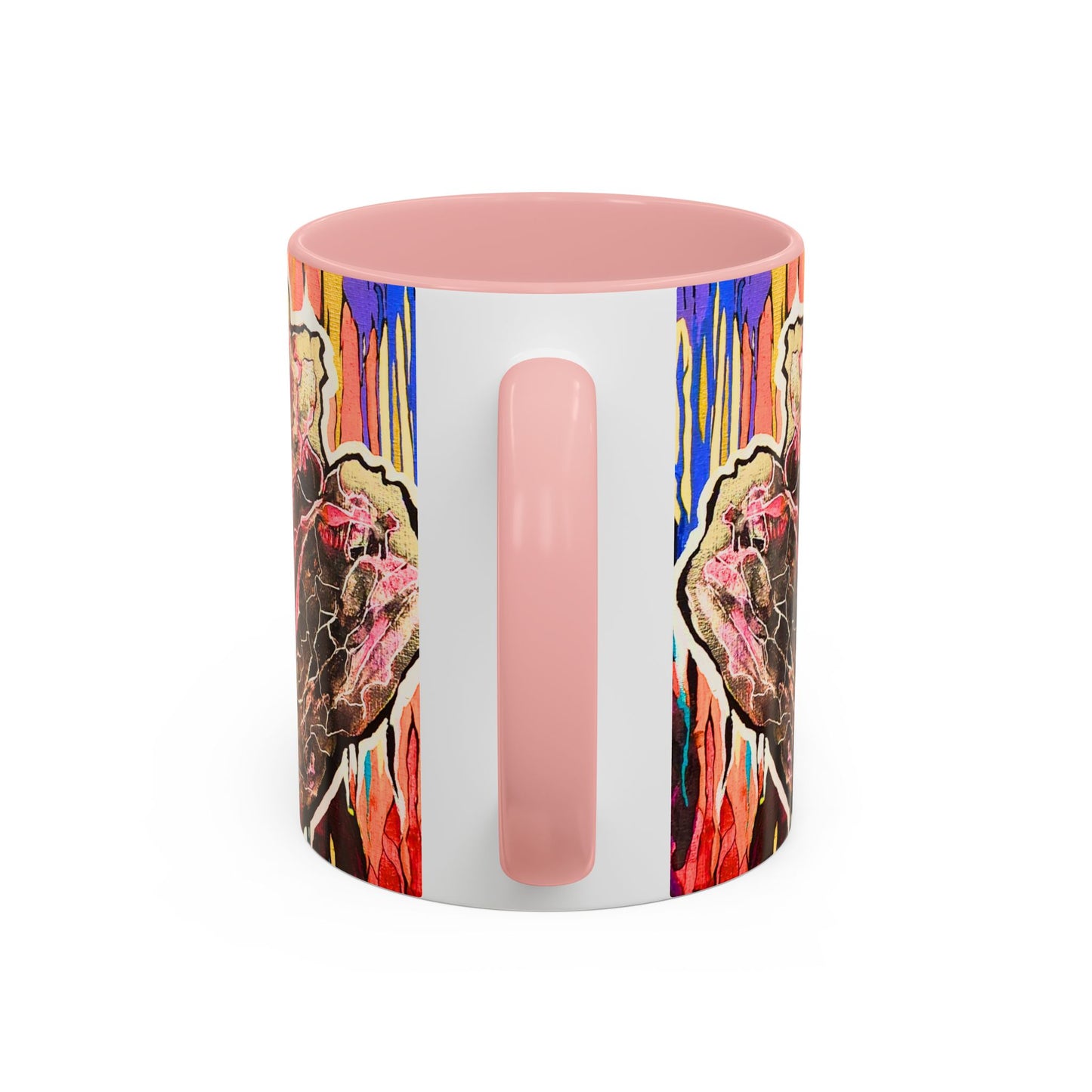 Abstract Floral Accent Coffee Mug — Vibrant Rose Art Ceramic Mug (11/15 oz)