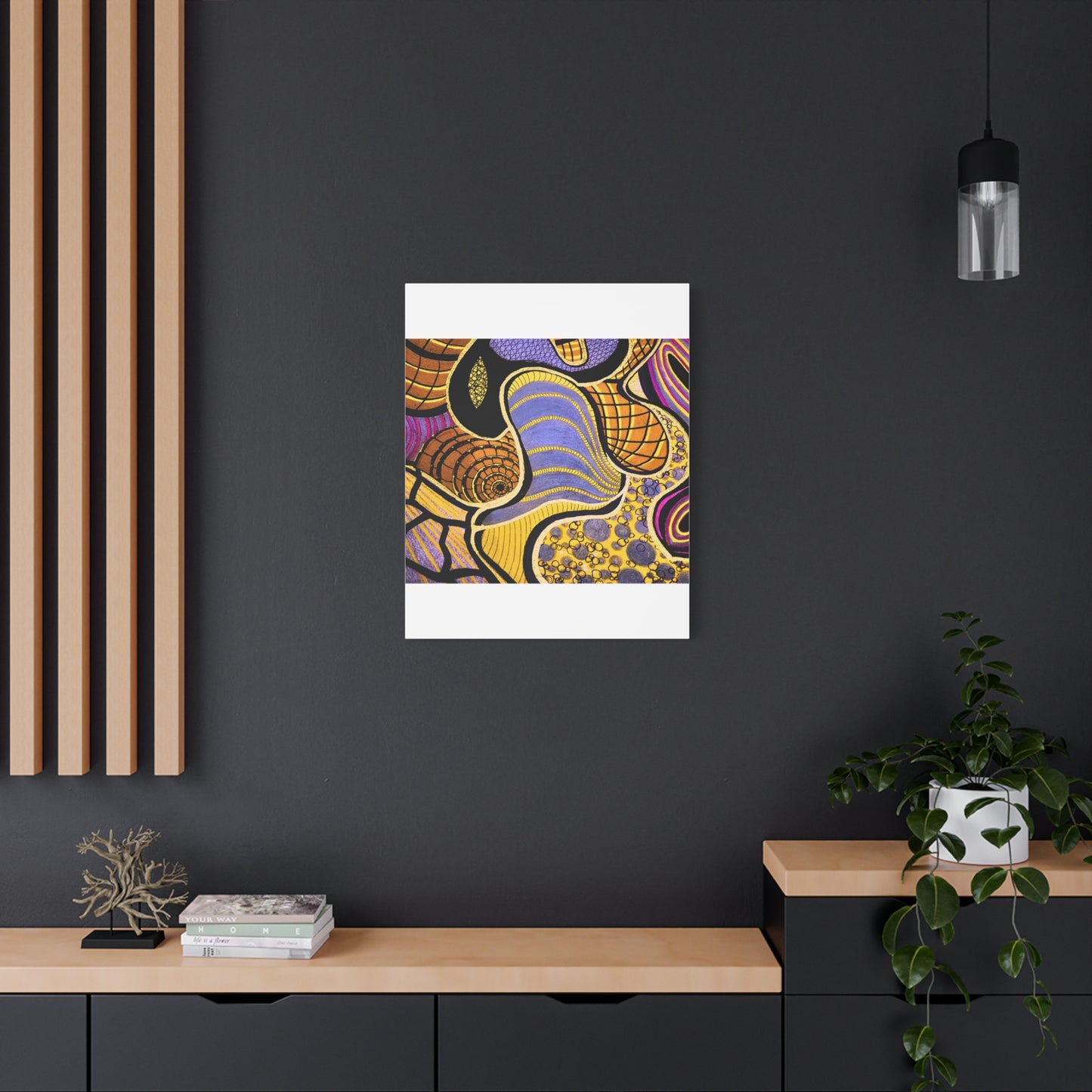 Abstract Gold & Purple Canvas Art