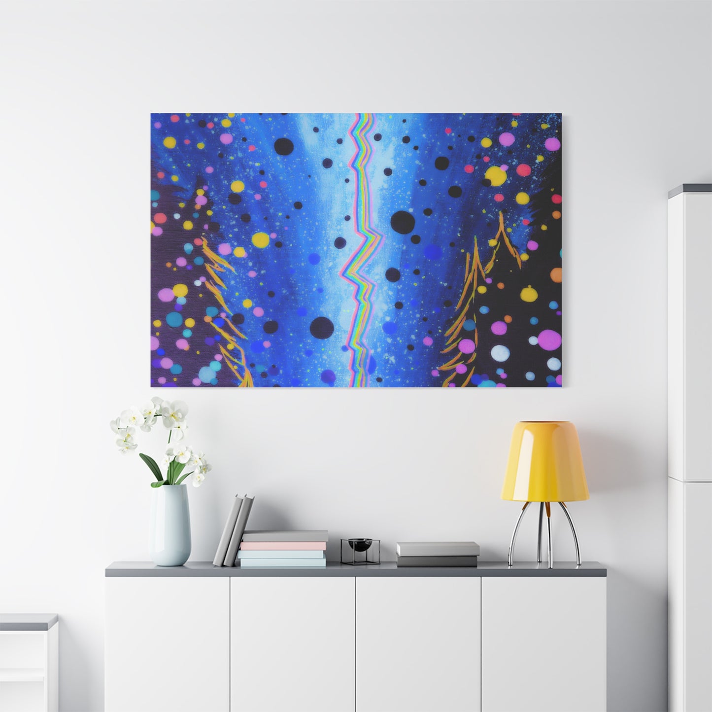 Blue Galaxy Cosmic Night Canvas Art