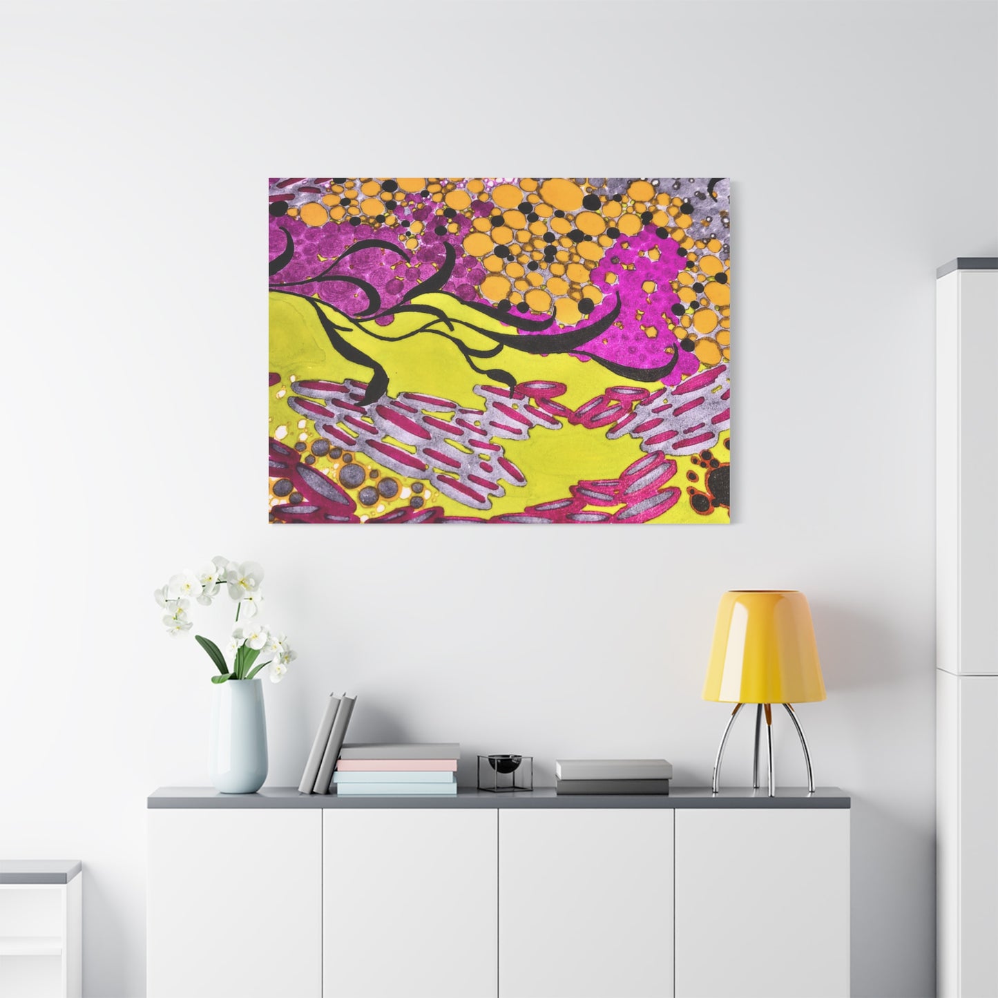 Vibrant Yellow & Magenta Wall Art