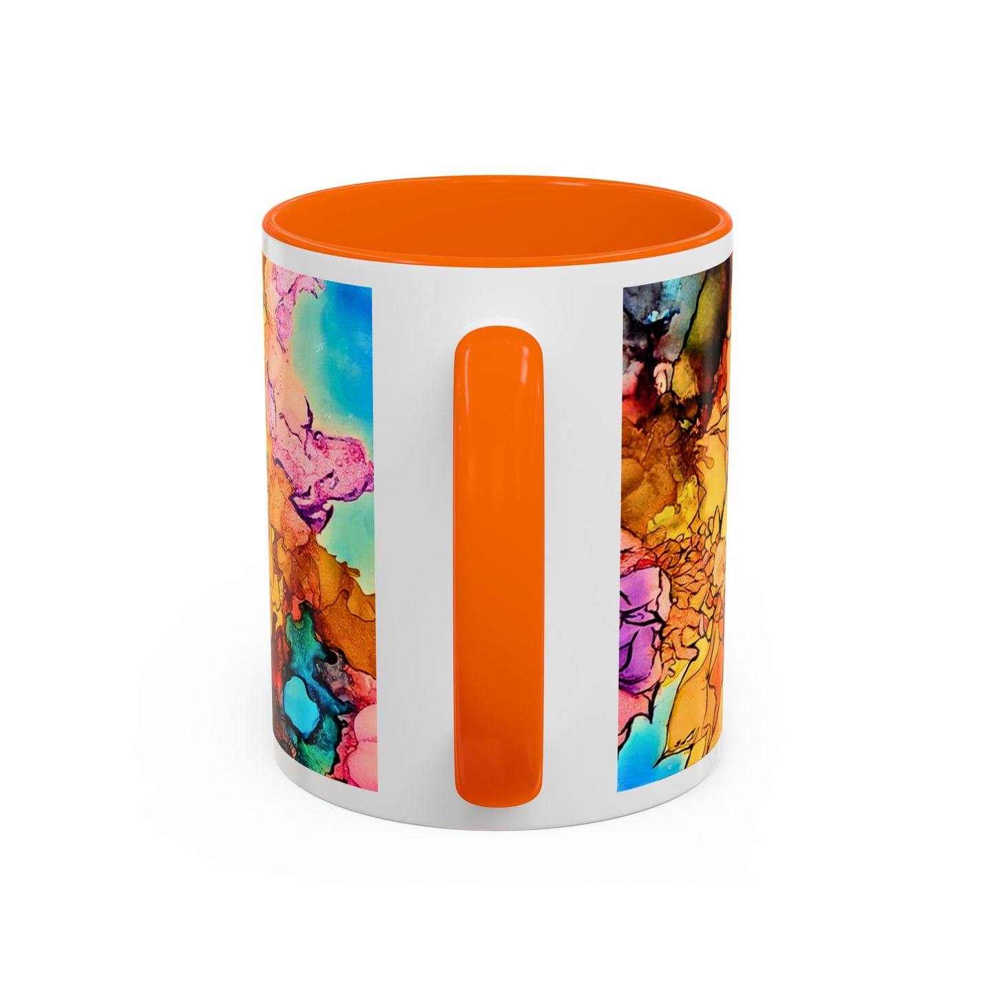 Yellow Floral Accent Coffee Mug – Bright Watercolor Peony Design (11/15oz)