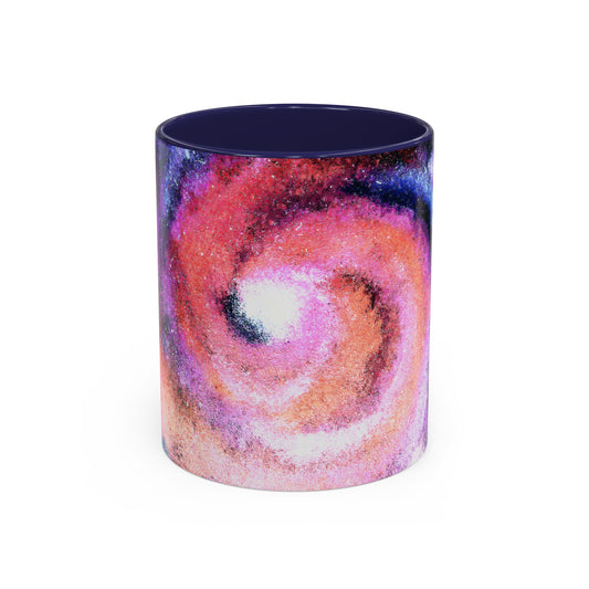 Galaxy Swirl Accent Coffee Mug — Pink Purple Nebula Art (11/15 oz)