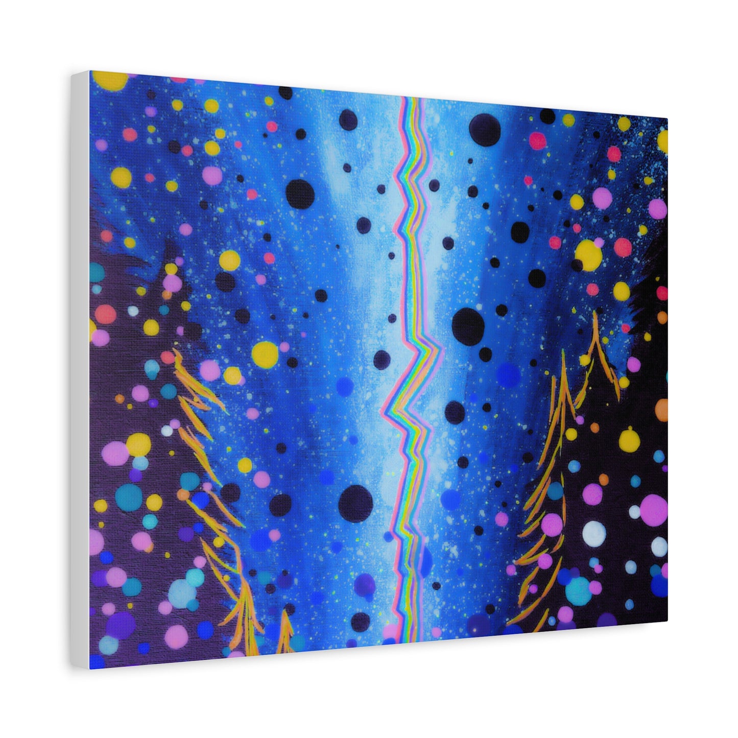 Blue Galaxy Cosmic Night Canvas Art