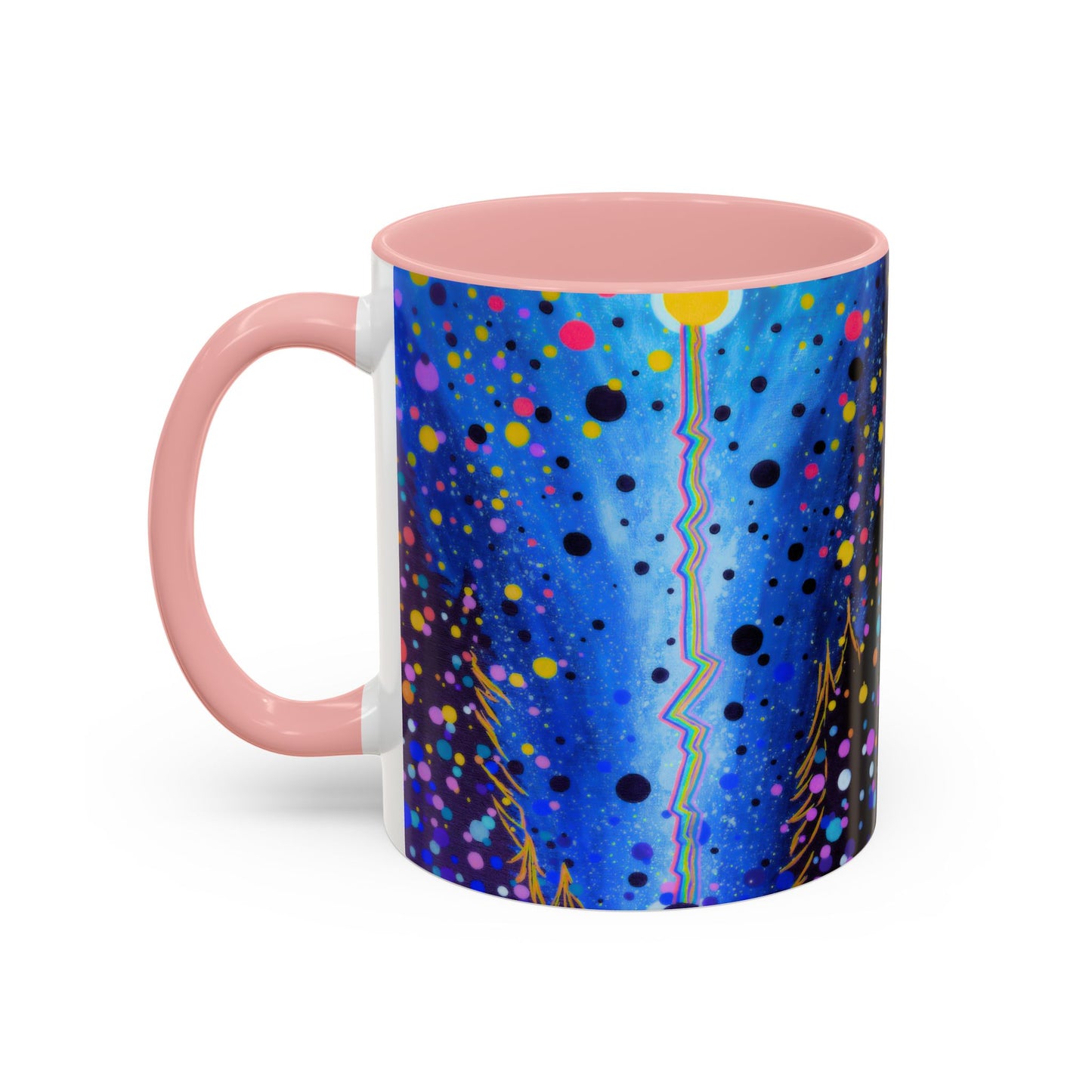 Abstract Galaxy Accent Coffee Mug — Blue Dot Constellation Design (11/15oz)