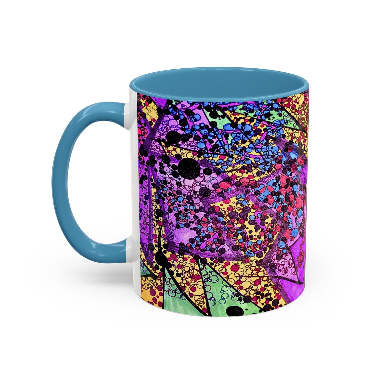 Vibrant Psychedelic Accent Coffee Mug – Colorful Abstract Art (11/15oz)