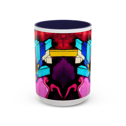 Abstract Neon Art Coffee Mug — Colorful Geometric Accent Mug