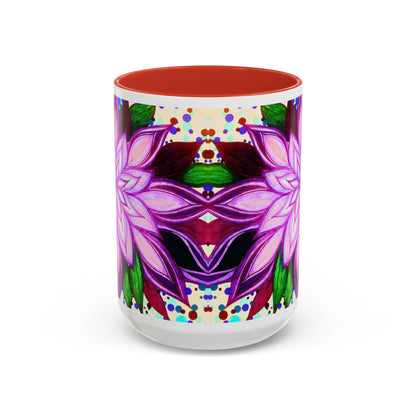 Floral Lotus Accent Coffee Mug — Purple Mandala 11/15oz