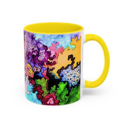 Abstract Colorful Art Coffee Mug — Vibrant Symmetry Accent Mug