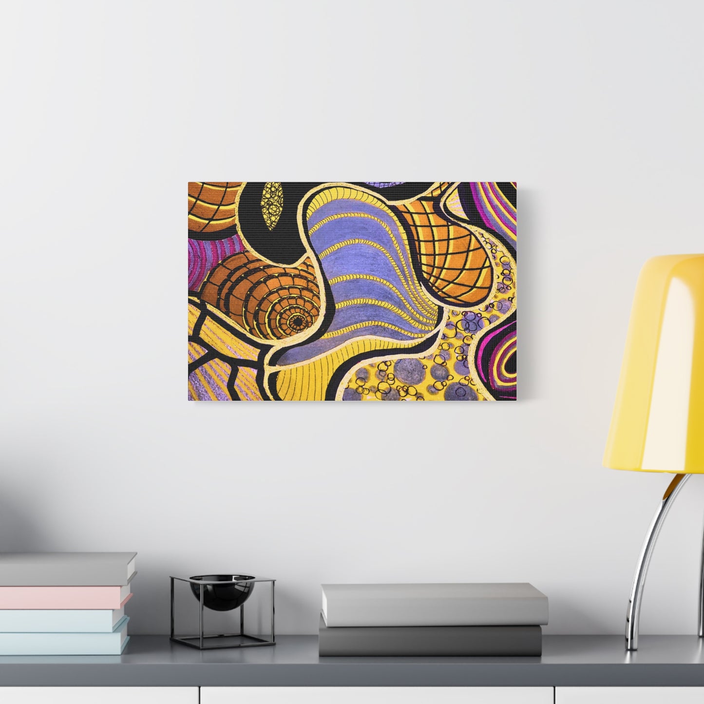 Abstract Gold & Purple Canvas Art