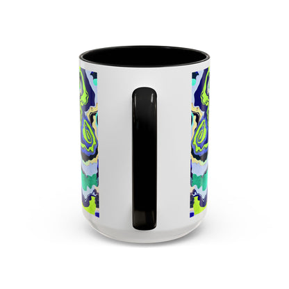 Abstract Blue Swirl Accent Coffee Mug