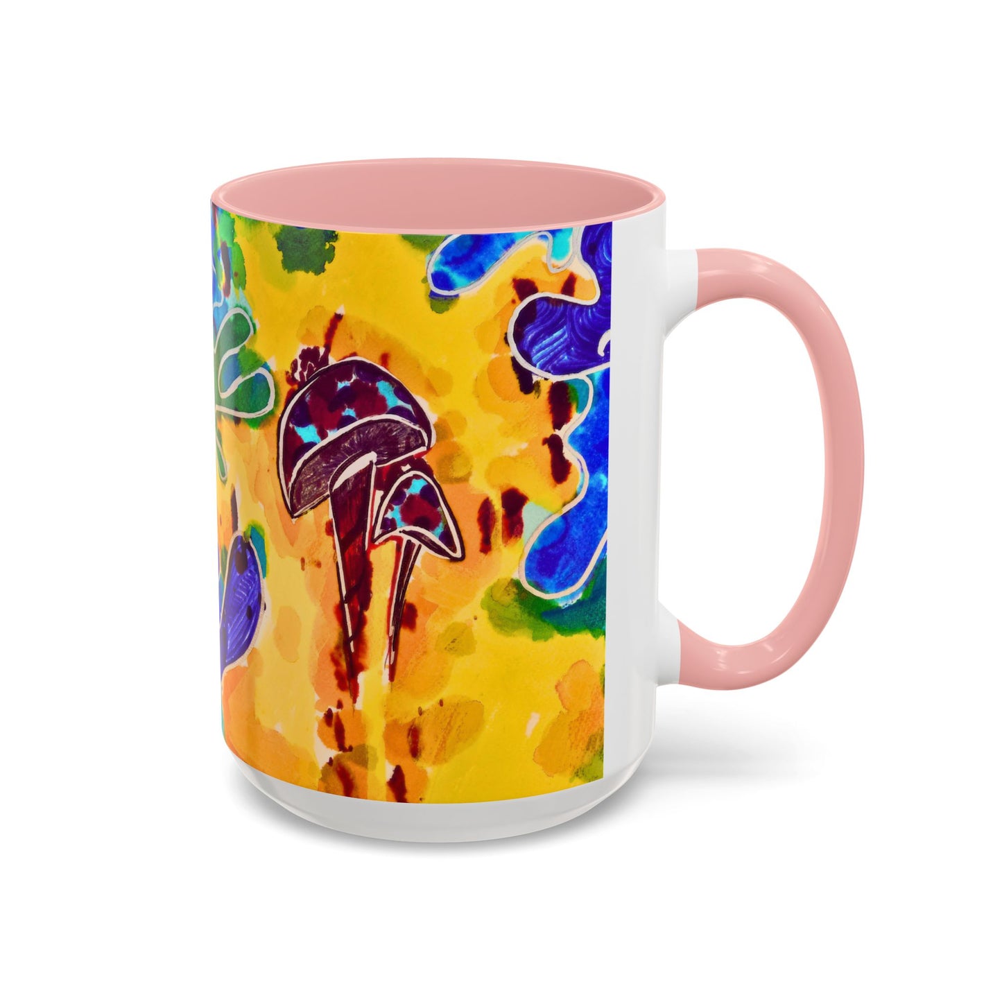 Mug - Colorful Psychedelic Mushroom Accent Coffee Mug (11/15oz)
