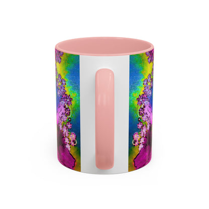 Vibrant Abstract Inkblot Accent Coffee Mug – Psychedelic Floral Color Splash (11/15oz)