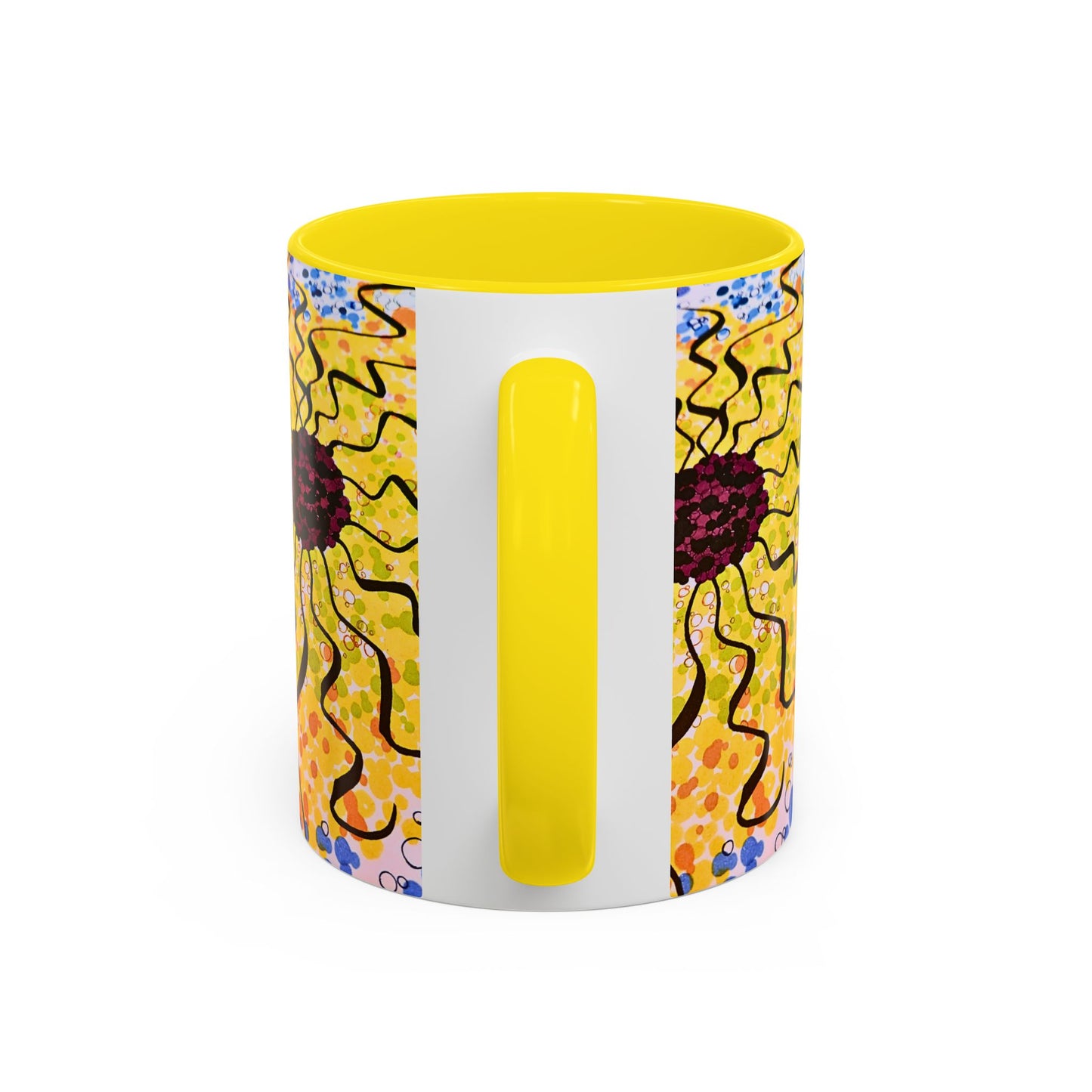 Sunburst Floral Accent Coffee Mug