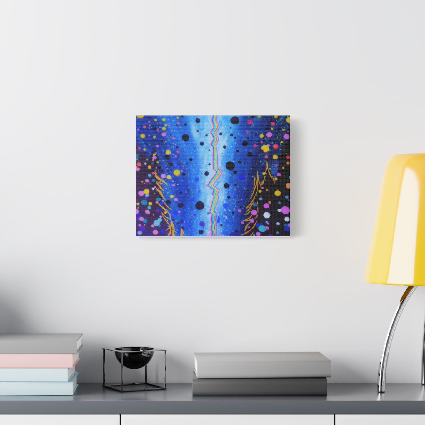 Blue Galaxy Cosmic Night Canvas Art