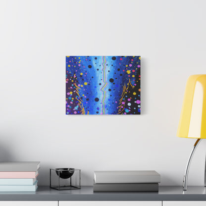 Blue Galaxy Cosmic Night Canvas Art