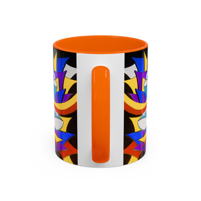 Abstract Colorful Face Accent Coffee Mug — Bold Pop Art Ceramic Gift