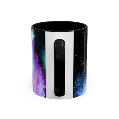 Galaxy Swirl Accent Coffee Mug — Pink Purple Nebula Art (11/15 oz)