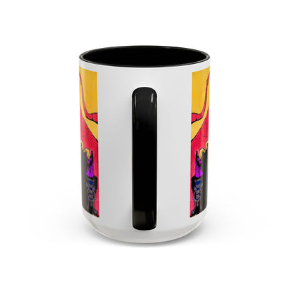 Abstract Mountain Dragon Coffee Mug — Colorful Accent Ceramic Mug (11/15oz)