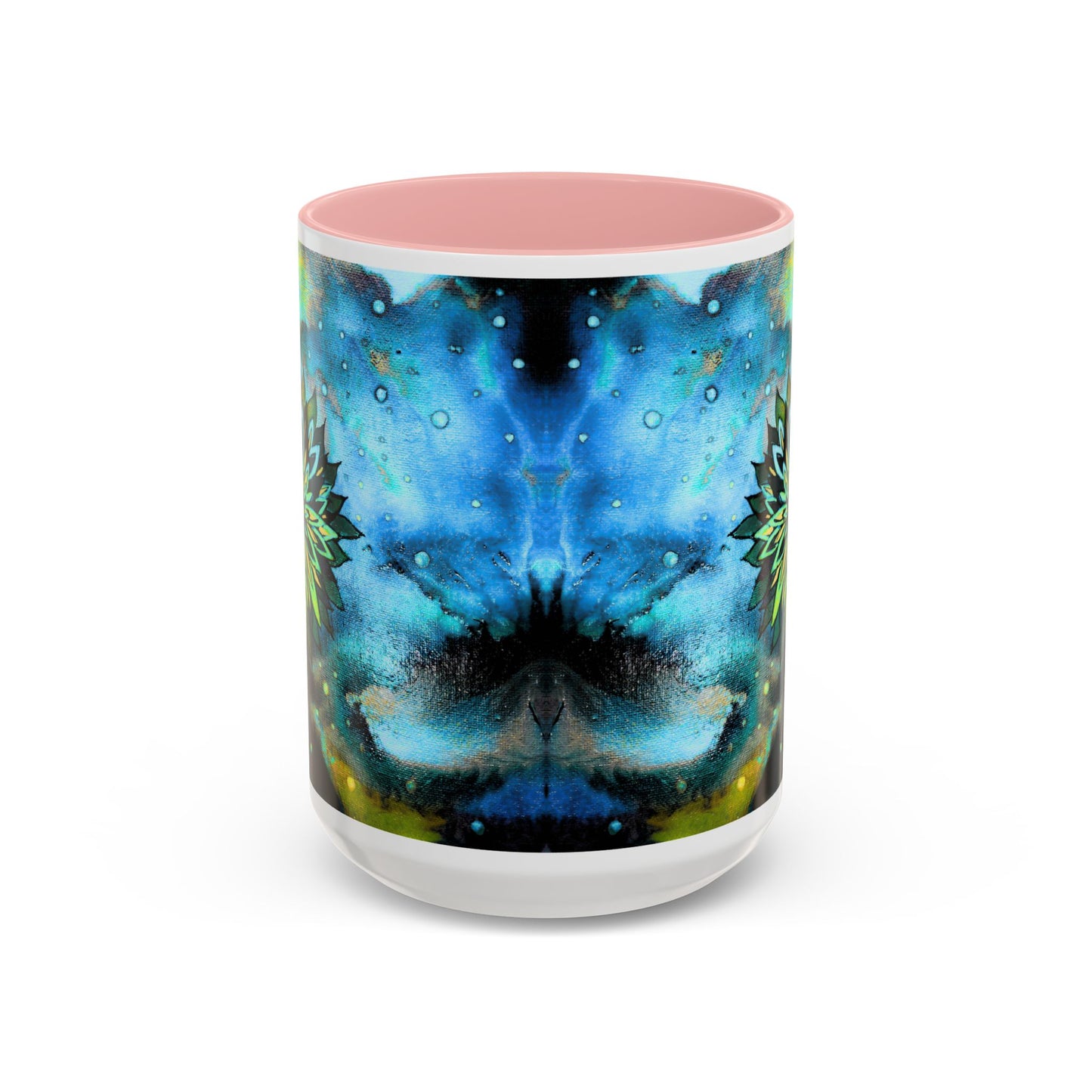 Blue Galaxy Floral Accent Coffee Mug — 11/15oz