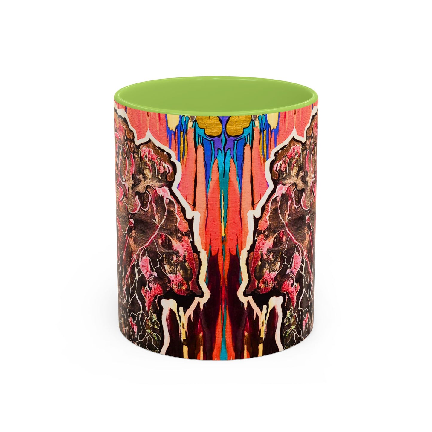 Abstract Floral Accent Coffee Mug — Vibrant Rose Art Ceramic Mug (11/15 oz)