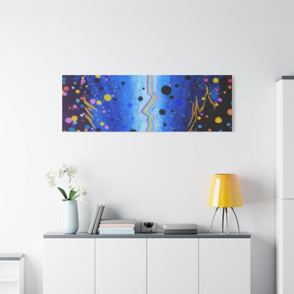 Blue Galaxy Cosmic Night Canvas Art
