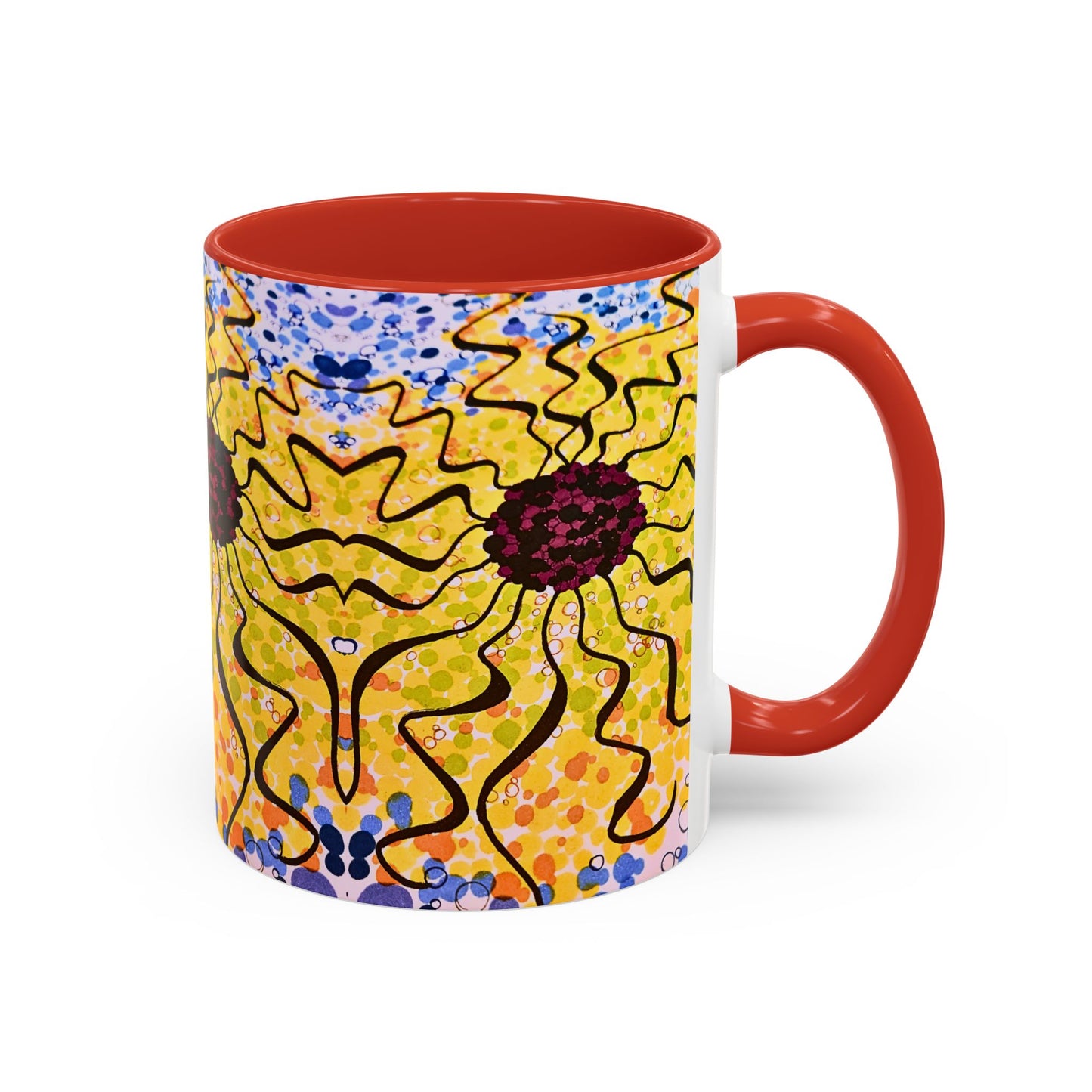 Sunburst Floral Accent Coffee Mug