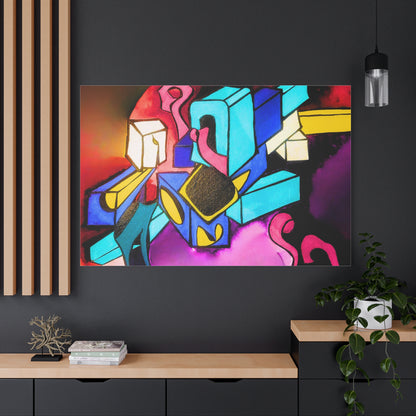 Abstract Neon Geometric Canvas Print