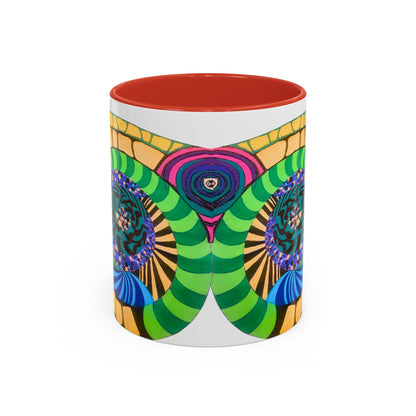 Psychedelic Spiral Accent Coffee Mug – Colorful Abstract Art 11/15oz