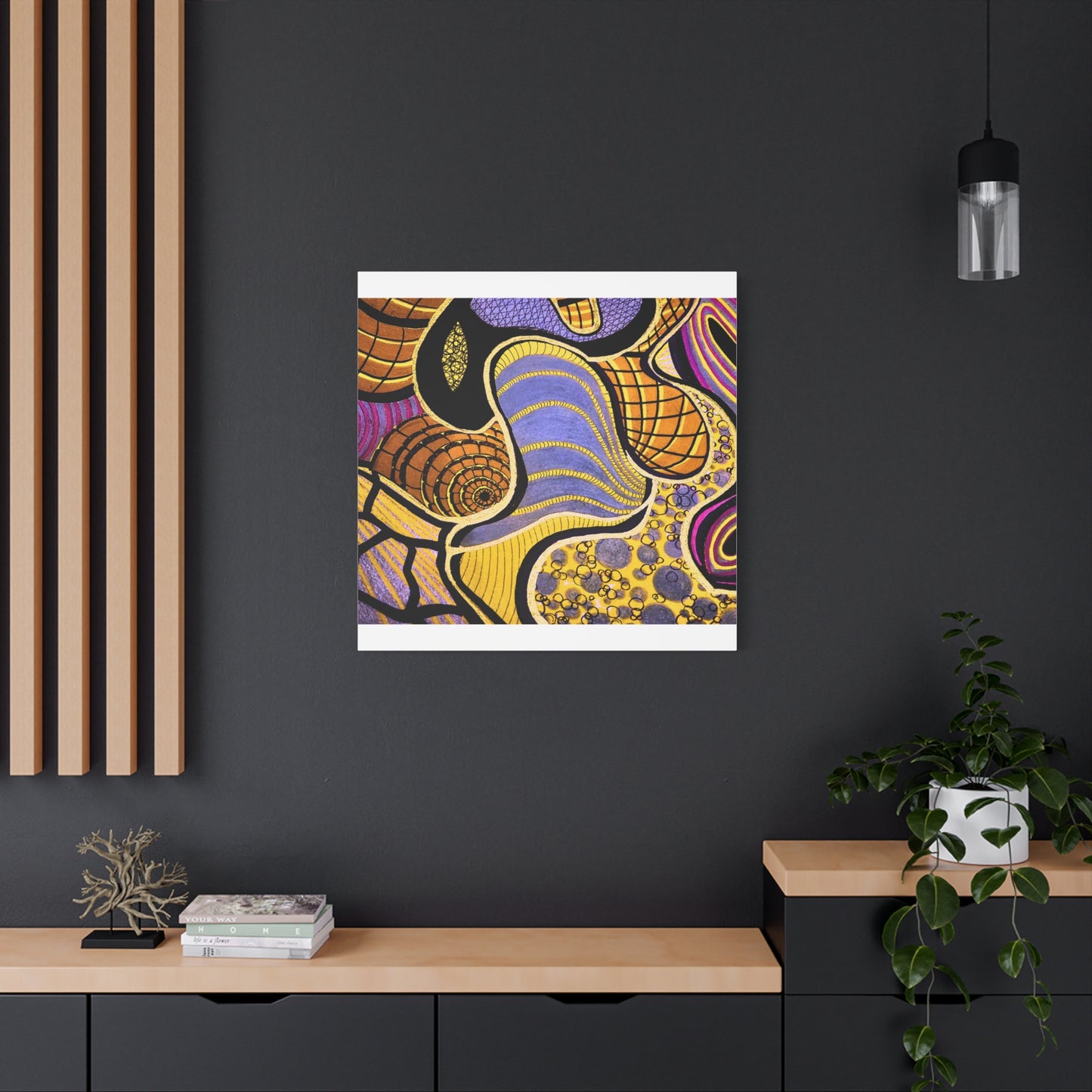 Abstract Gold & Purple Canvas Art