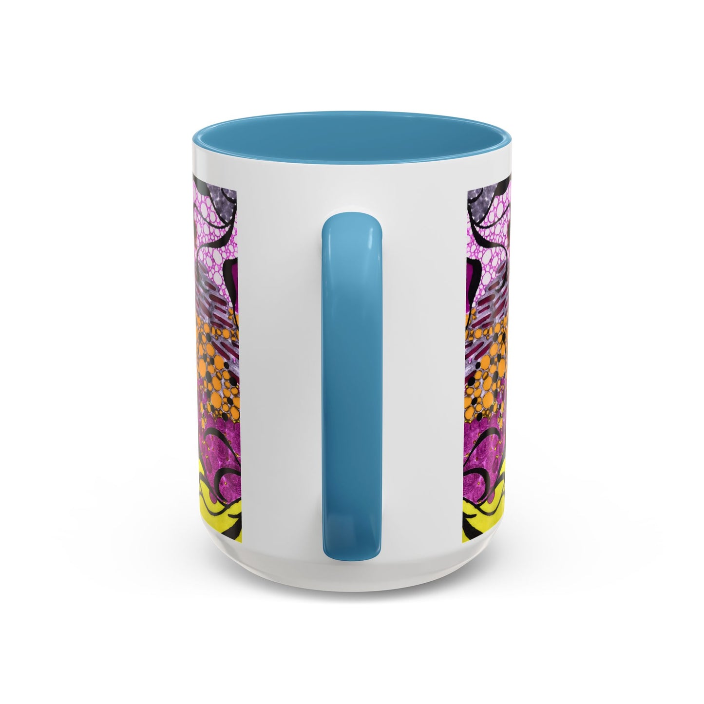 Accent Coffee Mug — Vibrant Abstract Floral Pattern (11/15oz)