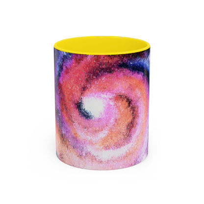Galaxy Swirl Accent Coffee Mug — Pink Purple Nebula Art (11/15 oz)