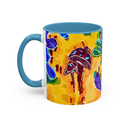 Mug - Colorful Psychedelic Mushroom Accent Coffee Mug (11/15oz)
