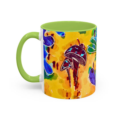 Mug - Colorful Psychedelic Mushroom Accent Coffee Mug (11/15oz)
