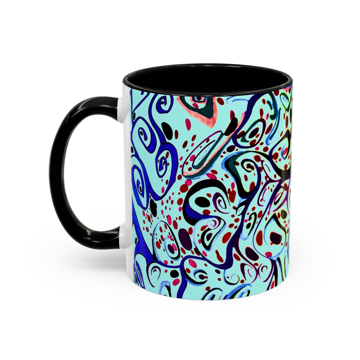 Abstract Floral Accent Coffee Mug