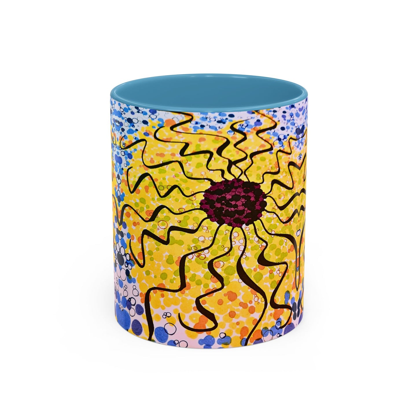 Sunburst Floral Accent Coffee Mug