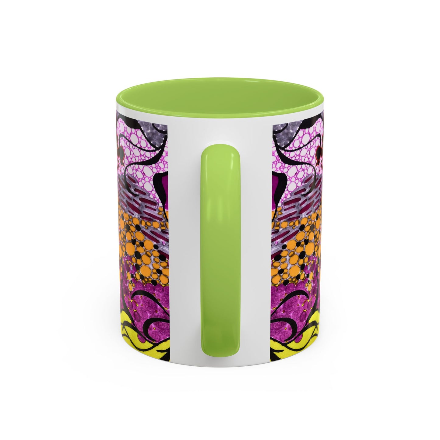Accent Coffee Mug — Vibrant Abstract Floral Pattern (11/15oz)