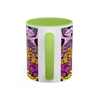 Accent Coffee Mug — Vibrant Abstract Floral Pattern (11/15oz)